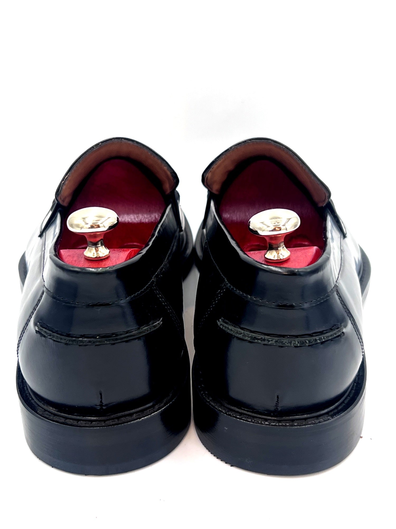 Oscar William Black High Shine Penny Loafers