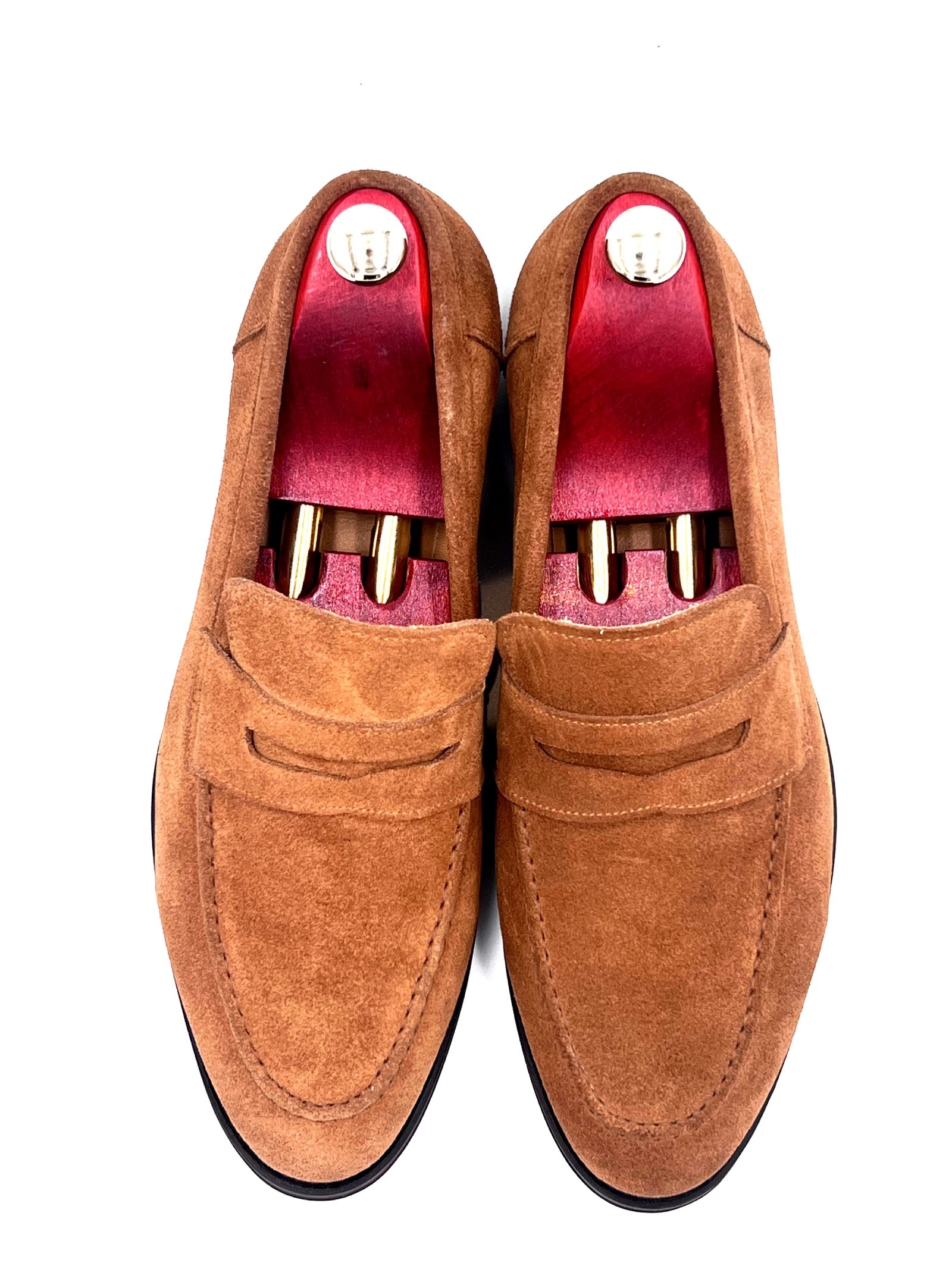 Oscar William Light Brown Suede Penny Loafers