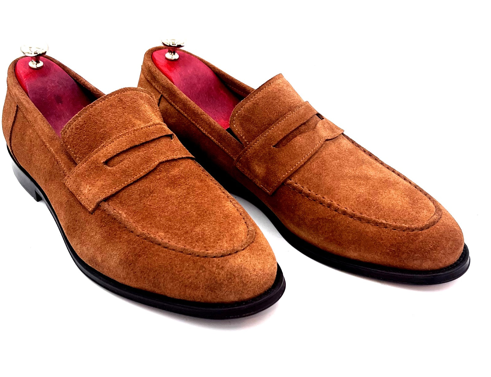 Oscar William Light Brown Suede Penny Loafers