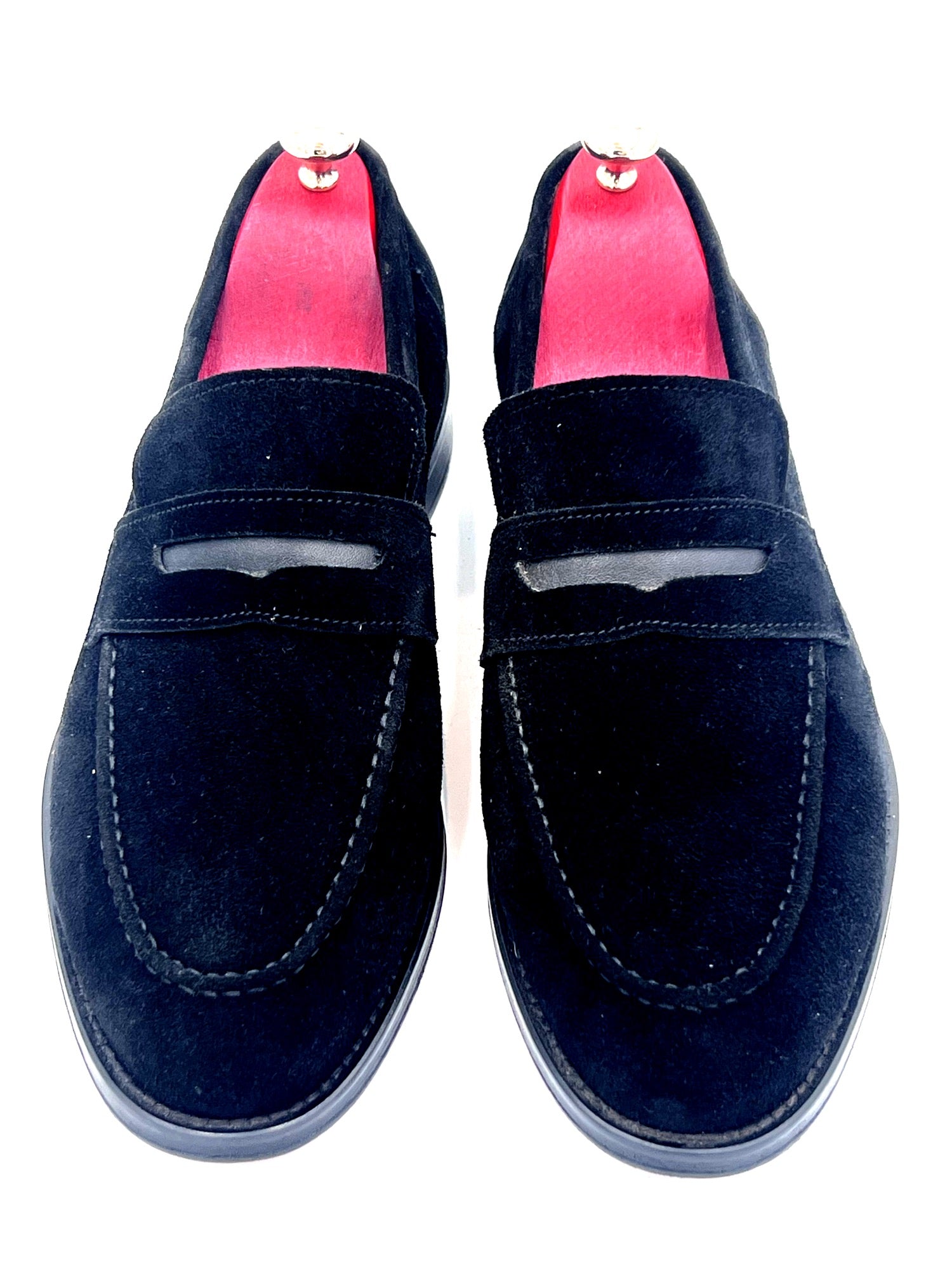 Oscar William Black Suede Penny Loafers