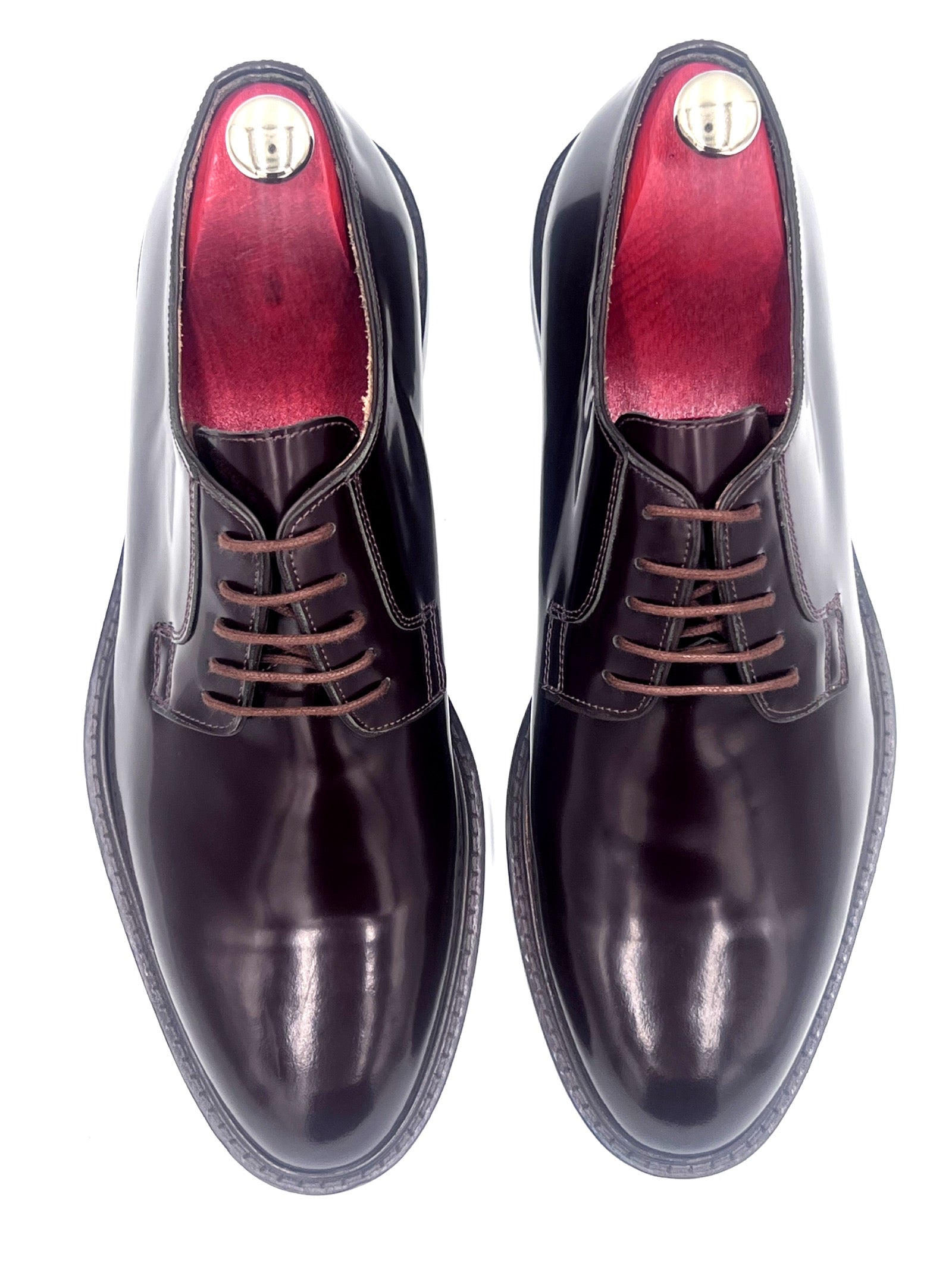 Oscar William Brown High Shine Derby – Leather Sole
