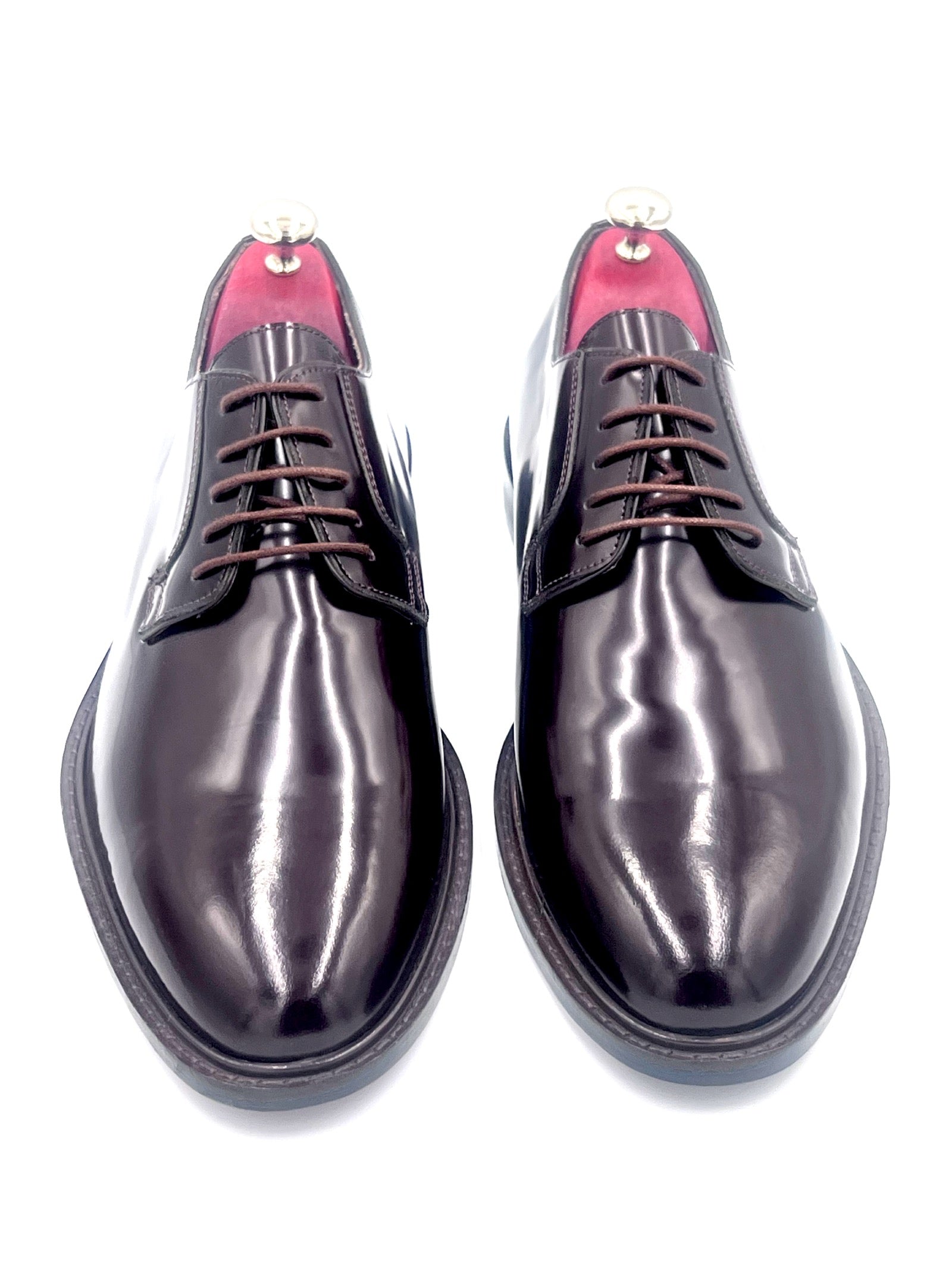 Oscar William Brown High Shine Derby – Leather Sole
