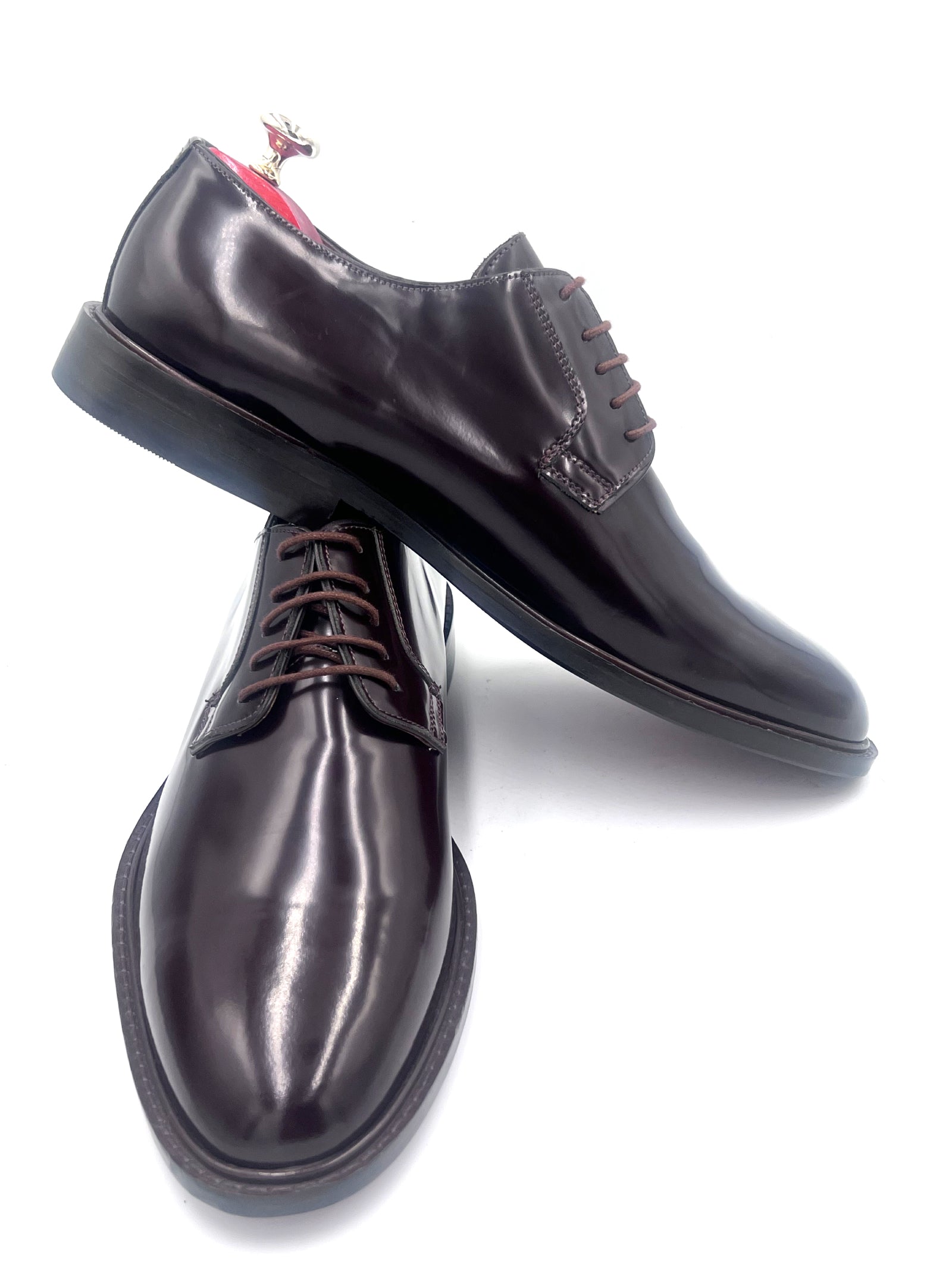 Oscar William Brown High Shine Derby – Leather Sole
