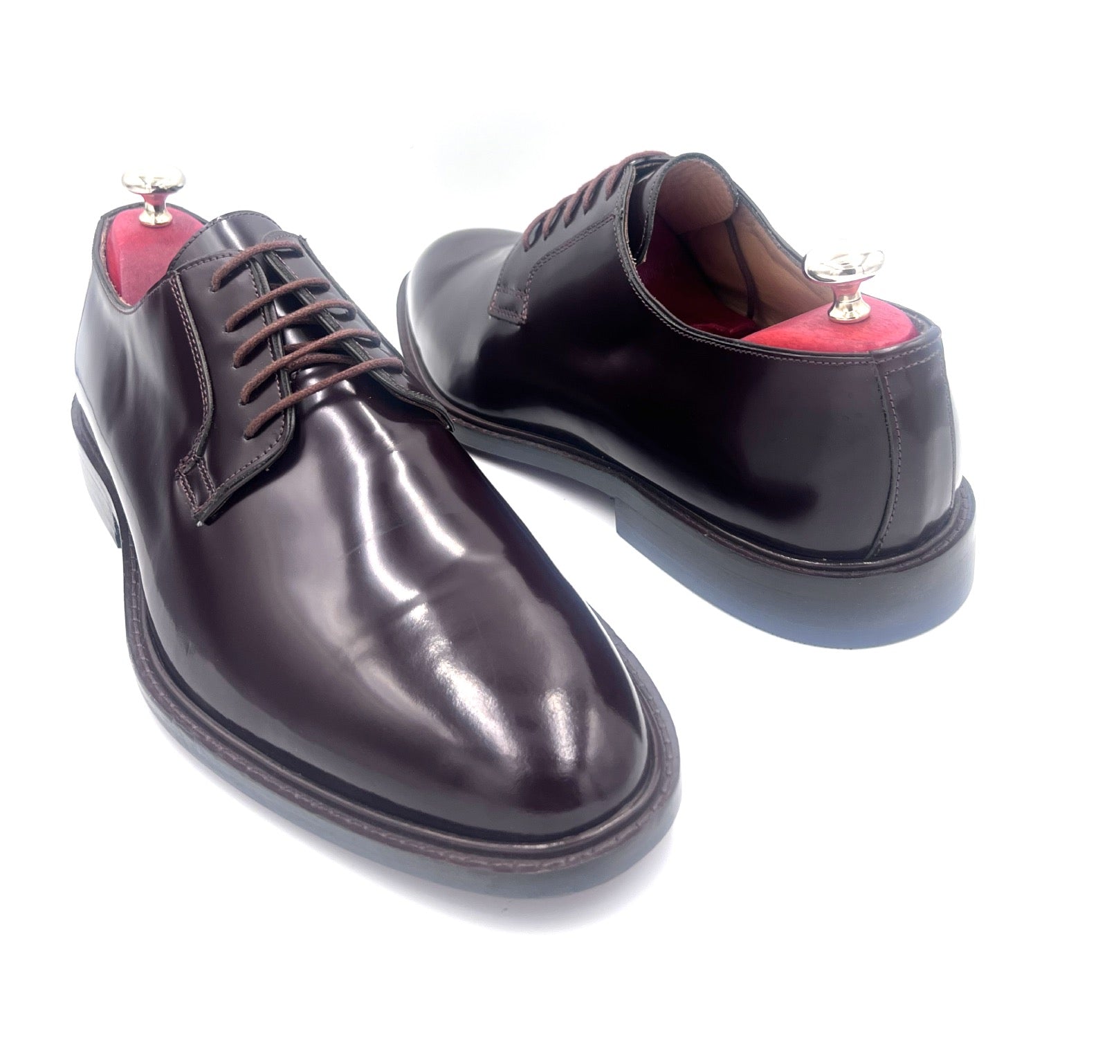 Oscar William Brown High Shine Derby – Leather Sole

