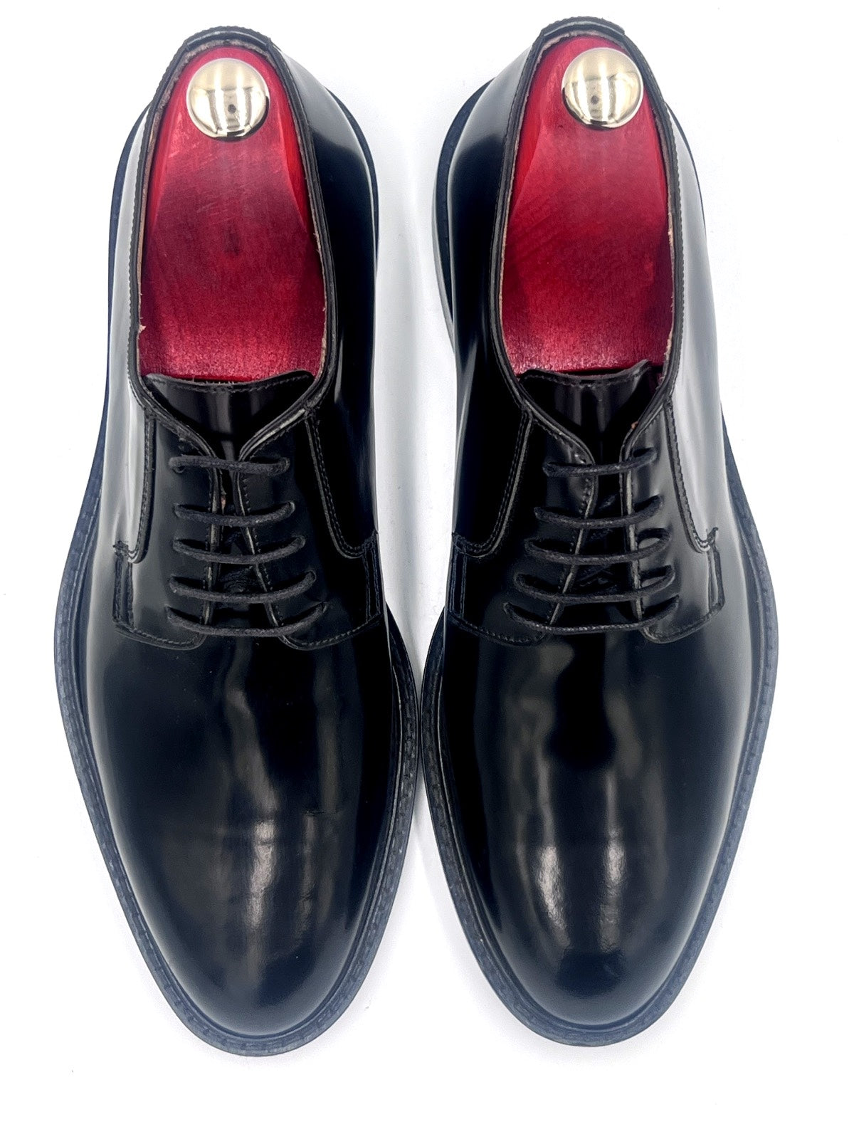 Oscar William Black High Shine Derby – Leather Sole