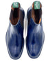 Navy Blue Leather Chelsea Boots | Handmade Studded Sole