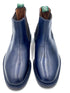 Navy Blue Leather Chelsea Boots | Handmade Studded Sole