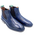 Navy Blue Leather Chelsea Boots | Handmade Studded Sole