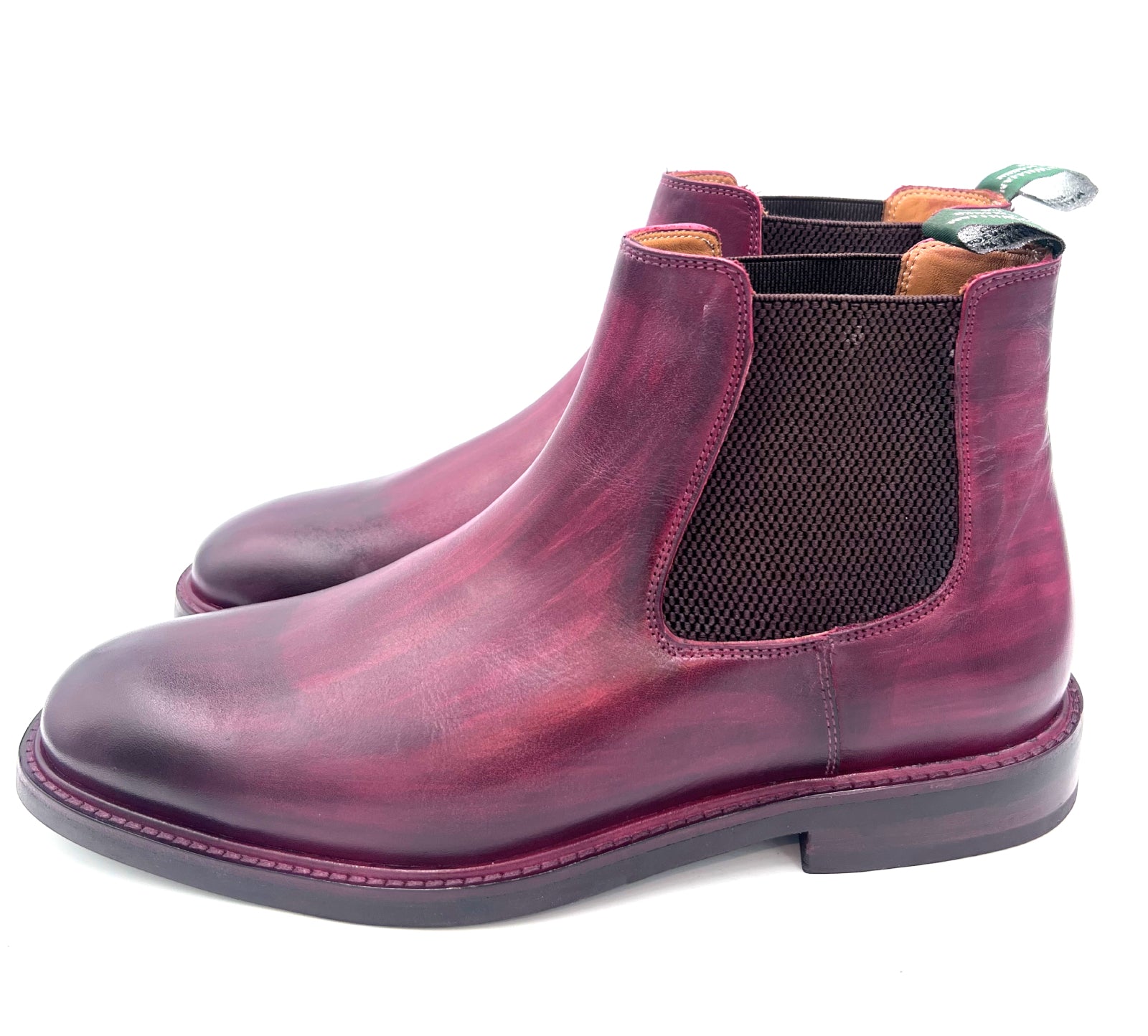 Burgundy Leather Chelsea Boots | Handmade Men's Boots