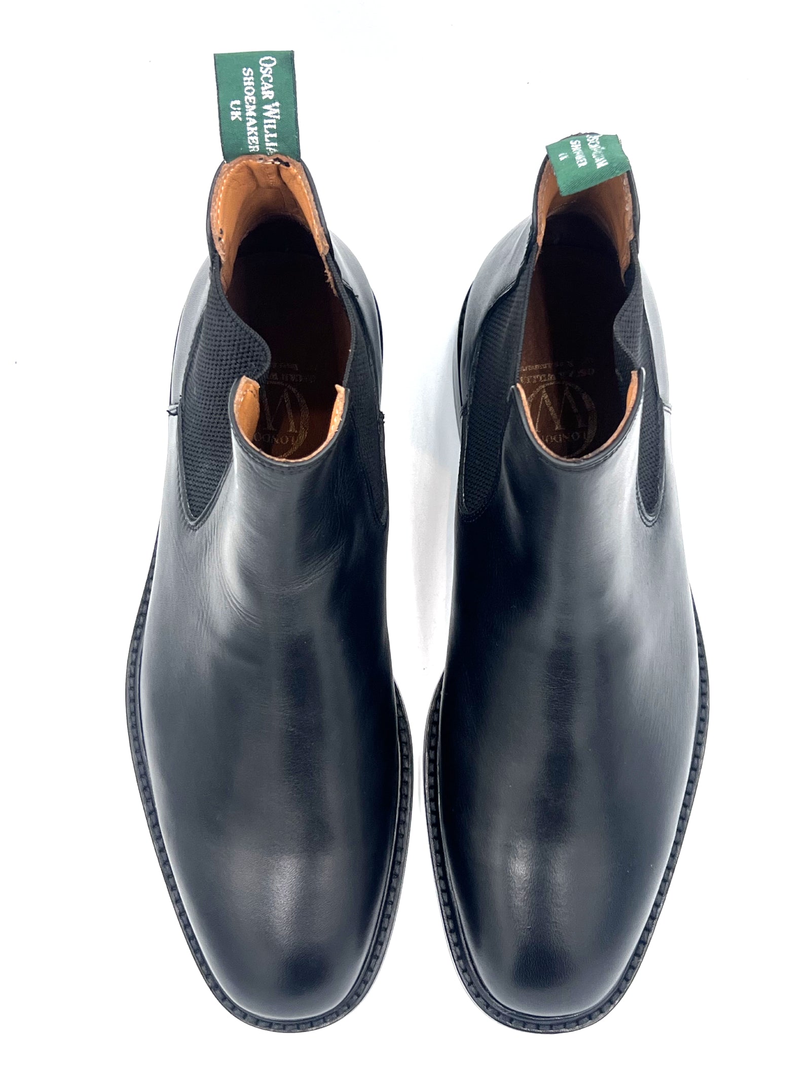 Black Leather Chelsea Boots | Rubber Studded Sole