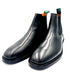 Black Leather Chelsea Boots | Rubber Studded Sole