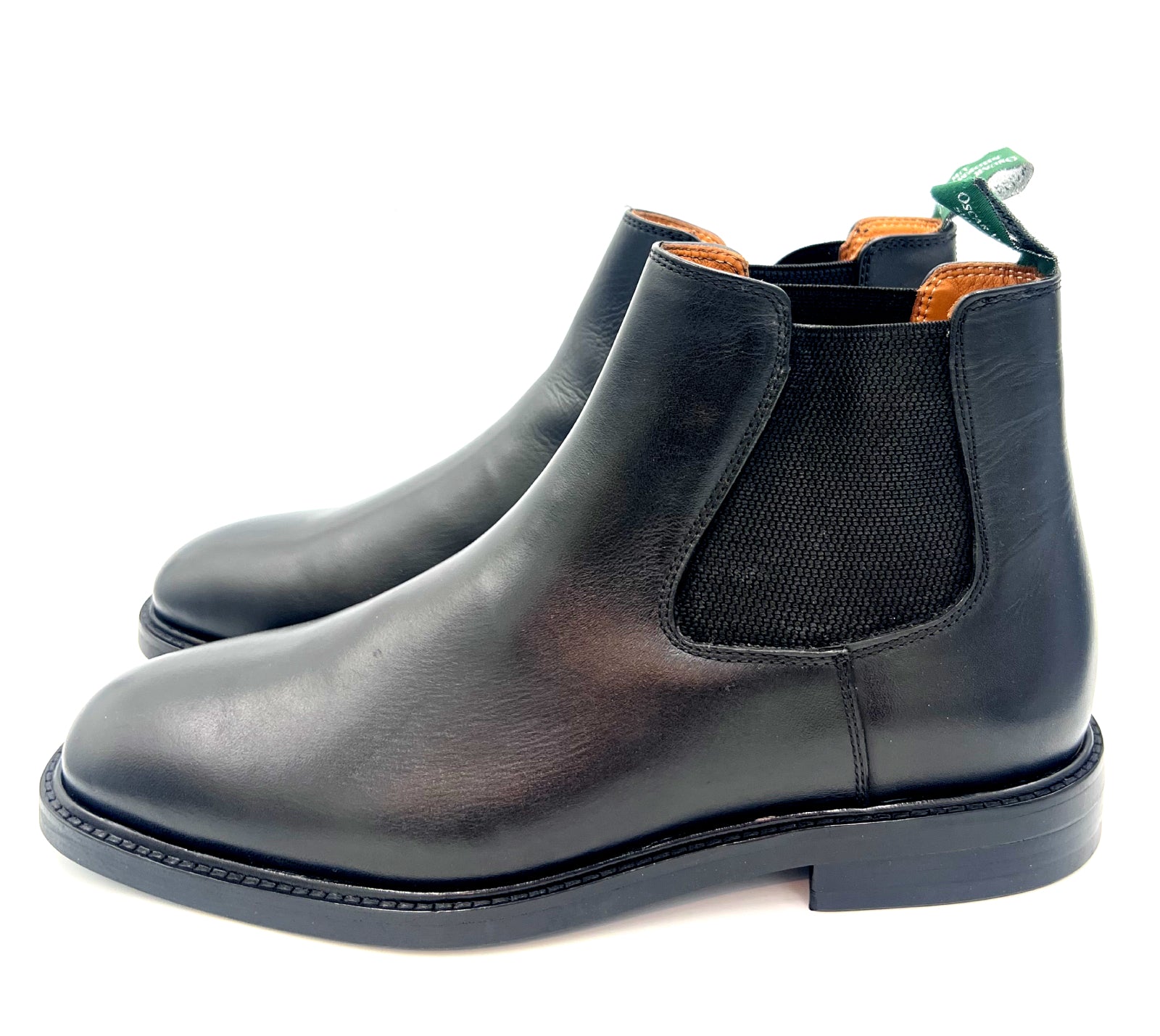 Black Leather Chelsea Boots | Rubber Studded Sole
