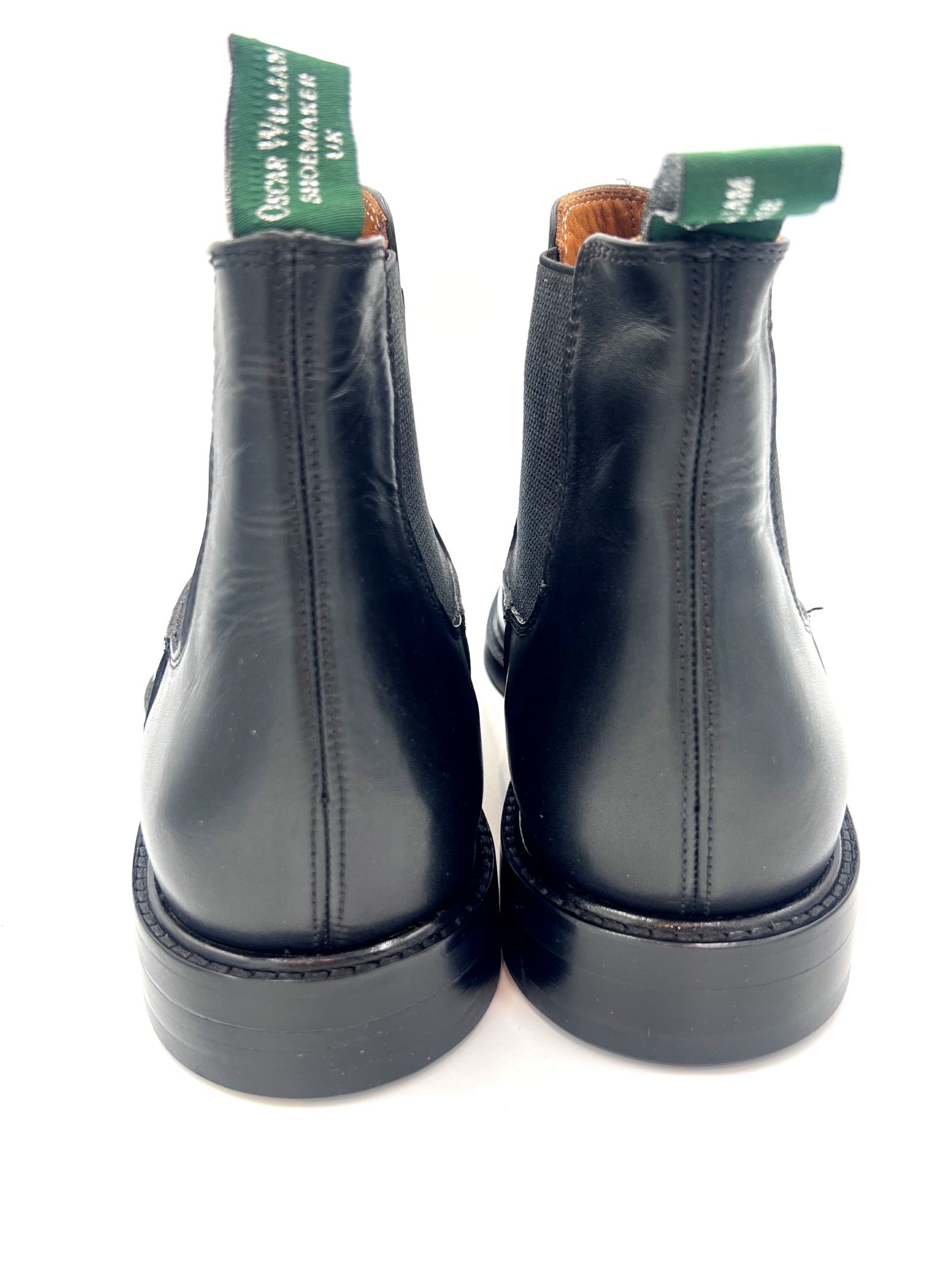 Black Leather Chelsea Boots | Rubber Studded Sole