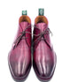 Burgundy Patina Chukka Boots | Hand-Painted Leather Boots