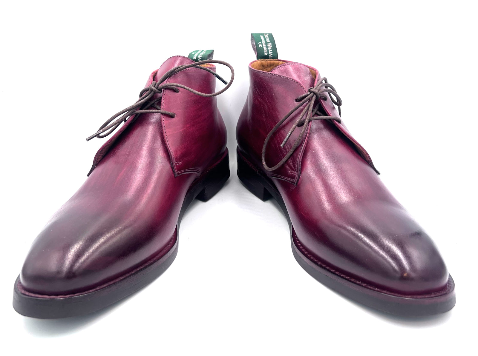 Burgundy Patina Chukka Boots | Hand-Painted Leather Boots
