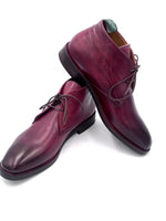 Burgundy Patina Chukka Boots | Hand-Painted Leather Boots