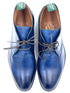 Navy Blue Patina Chukka Boots | Hand-Painted Leather Boots