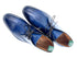 Navy Blue Patina Chukka Boots | Hand-Painted Leather Boots