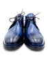 Navy Blue Patina Chukka Boots | Hand-Painted Leather Boots
