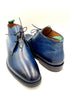 Navy Blue Patina Chukka Boots | Hand-Painted Leather Boots