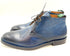 Navy Blue Patina Chukka Boots | Hand-Painted Leather Boots