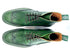 Green Patina Brogue Boots | Hand-Painted Leather Wingtip Boots