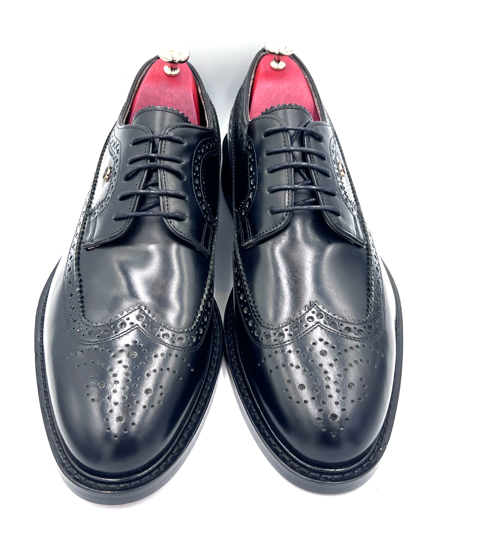 Oscar William Classic Brogue – Royal Long Wing | Black High Shine
