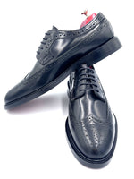 Oscar William Classic Brogue – Royal Long Wing | Black High Shine