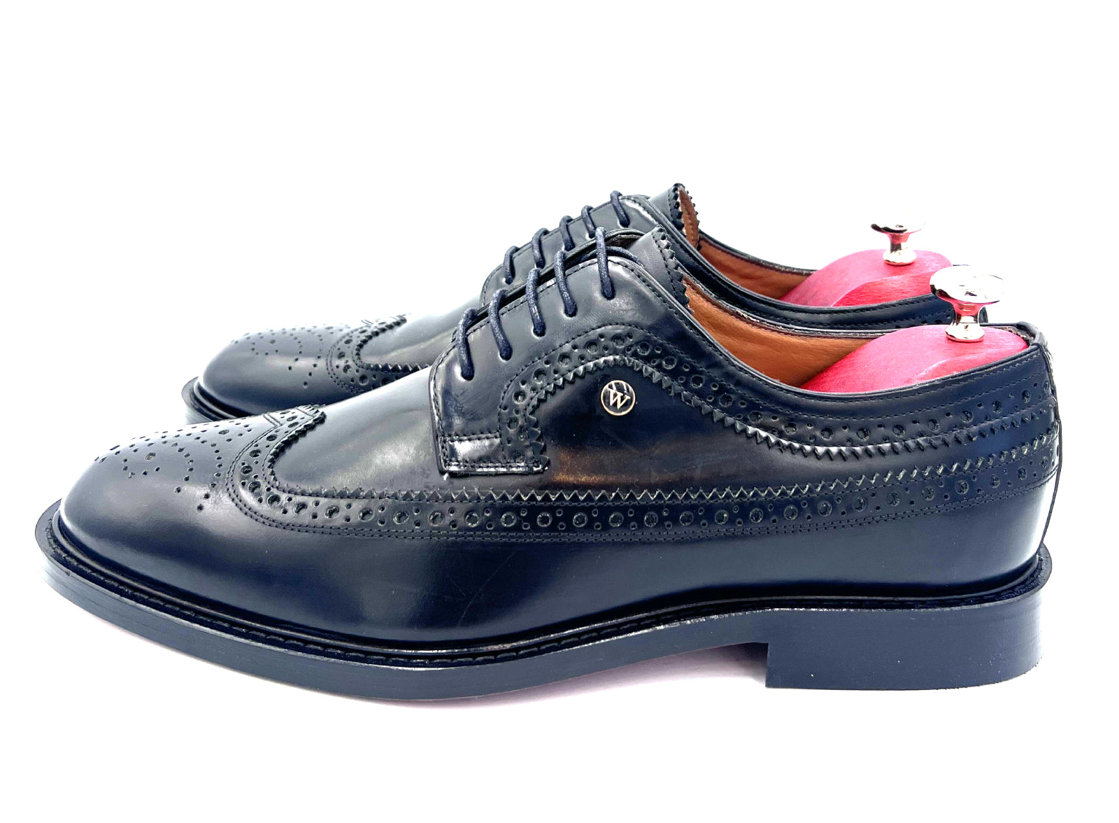 Oscar William Classic Brogue – Royal Long Wing | Black High Shine