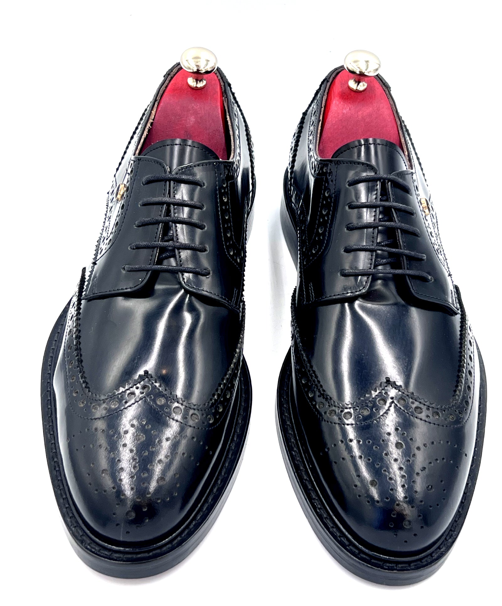 Oscar William Brogues – High Shine Black | Leather Sole