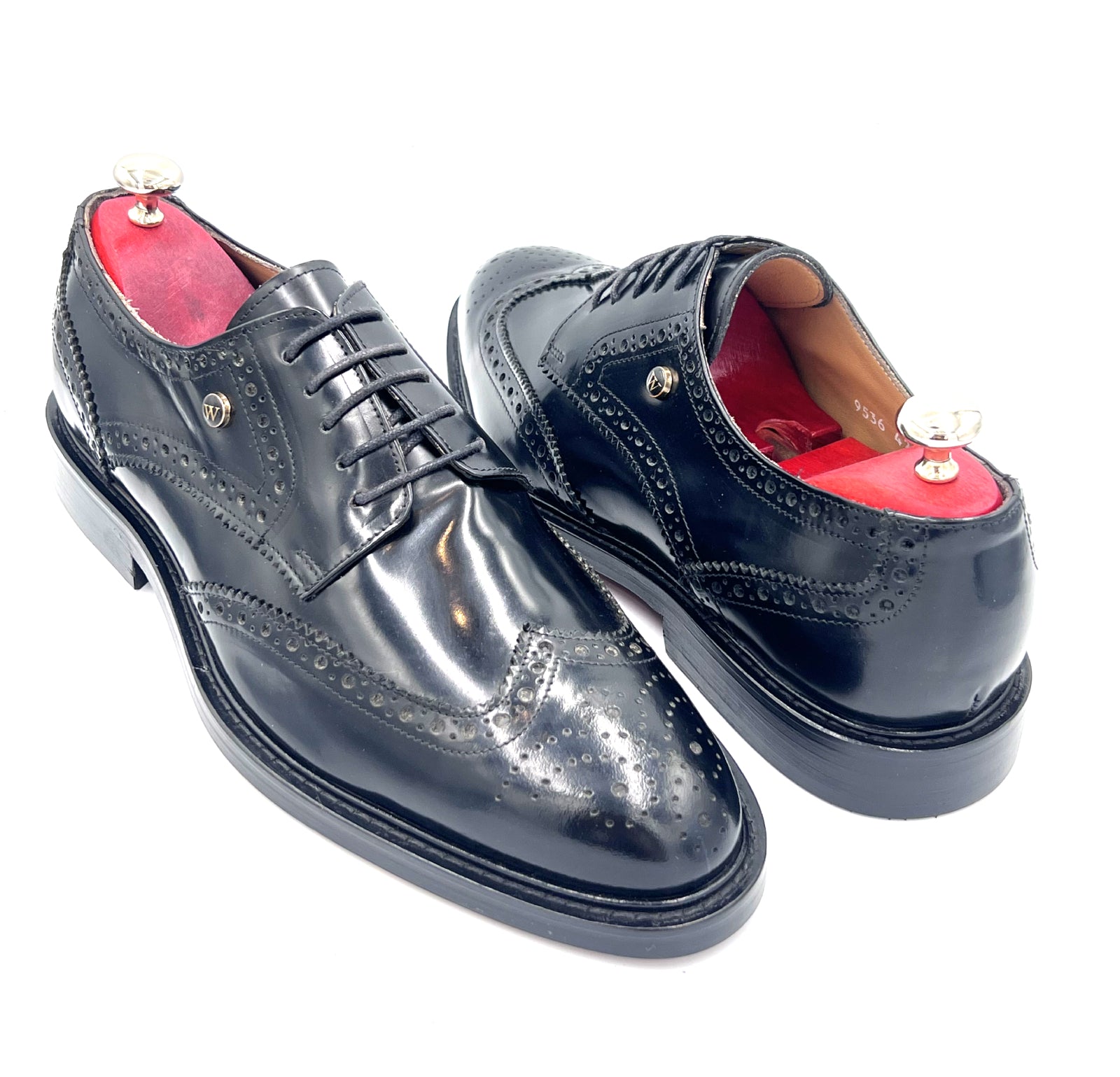 Oscar William Brogues – High Shine Black | Leather Sole