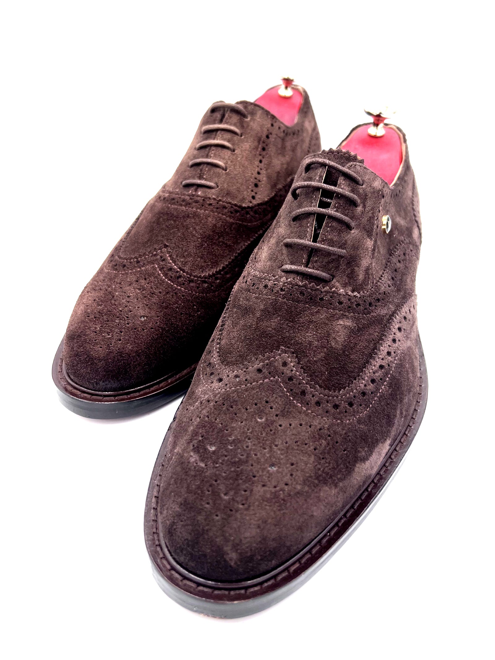 Oscar William Full Brogues – Dark Brown Suede