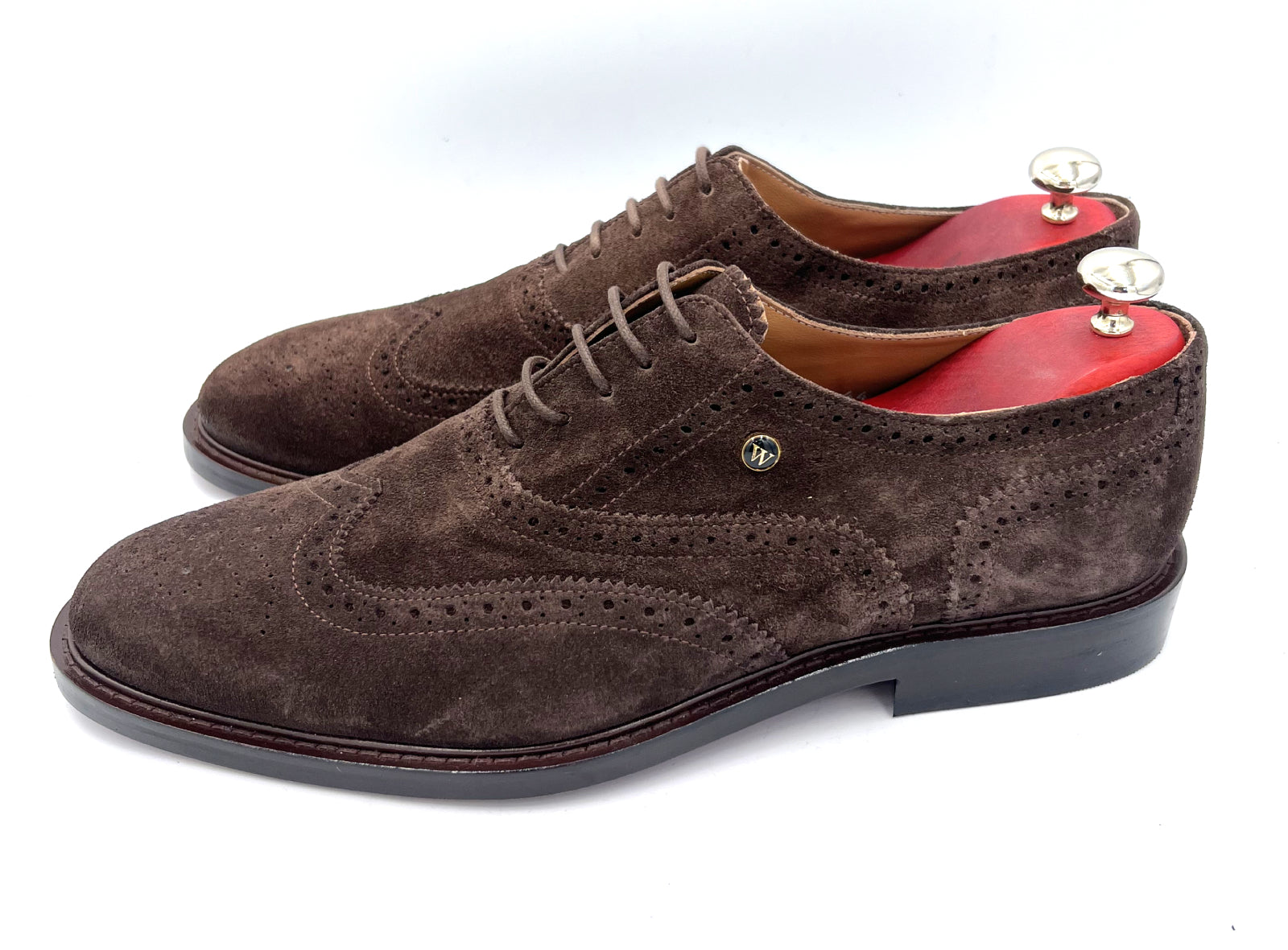 Oscar William Full Brogues – Dark Brown Suede