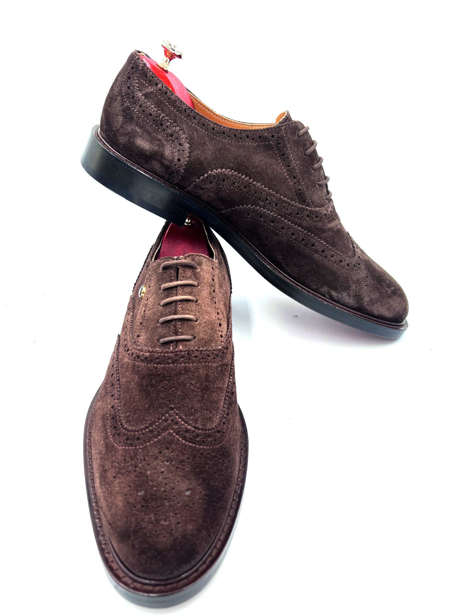 Oscar William Full Brogues – Dark Brown Suede