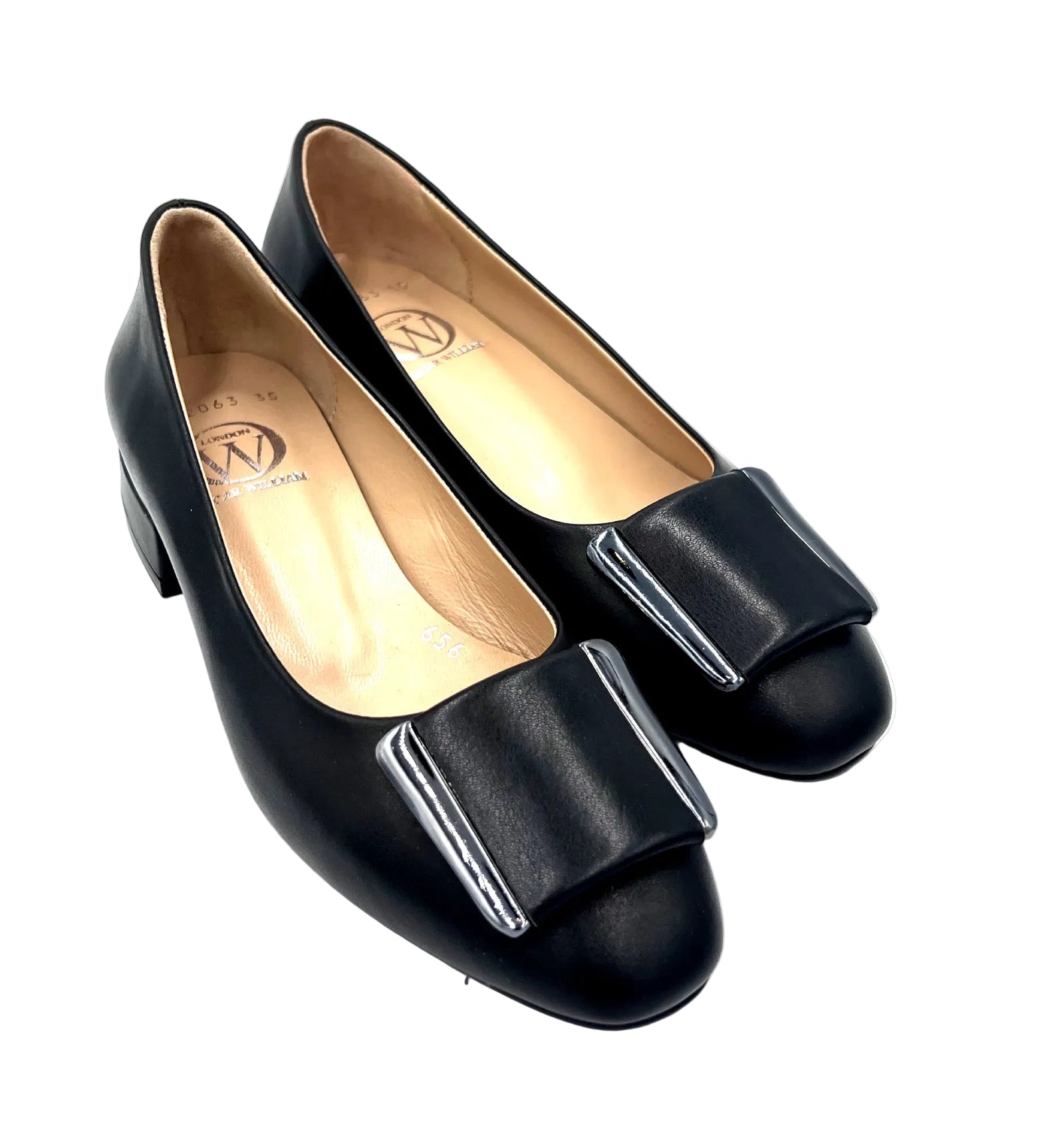 Oscar William Black Pump with Buckle | Women's Leather Shoes
