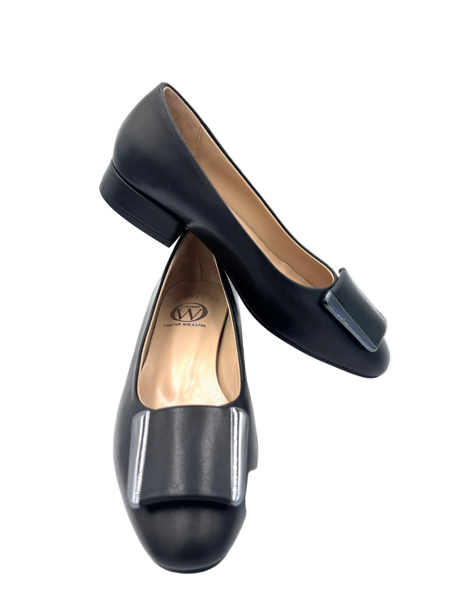 Oscar William Black Pump with Buckle | Women's Leather Shoes