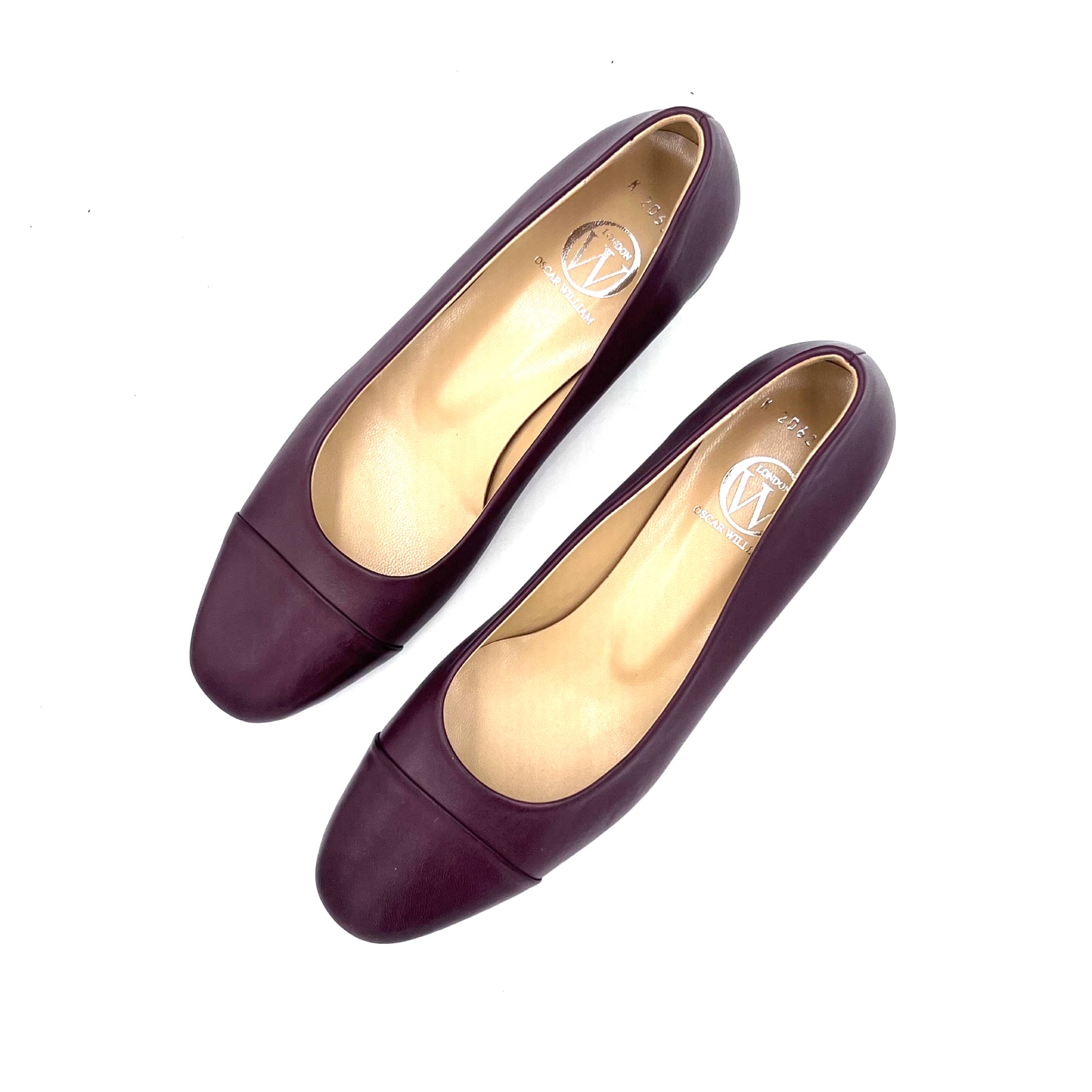 Oscar William Maroon Leather Pumps – Leather Sole