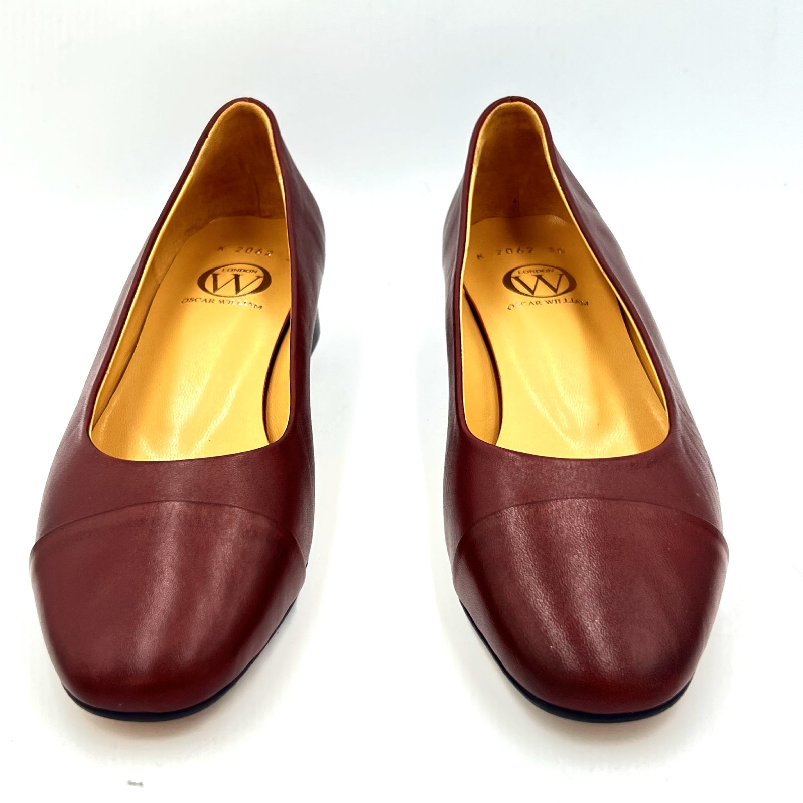 Oscar William Maroon Leather Pumps – Leather Sole