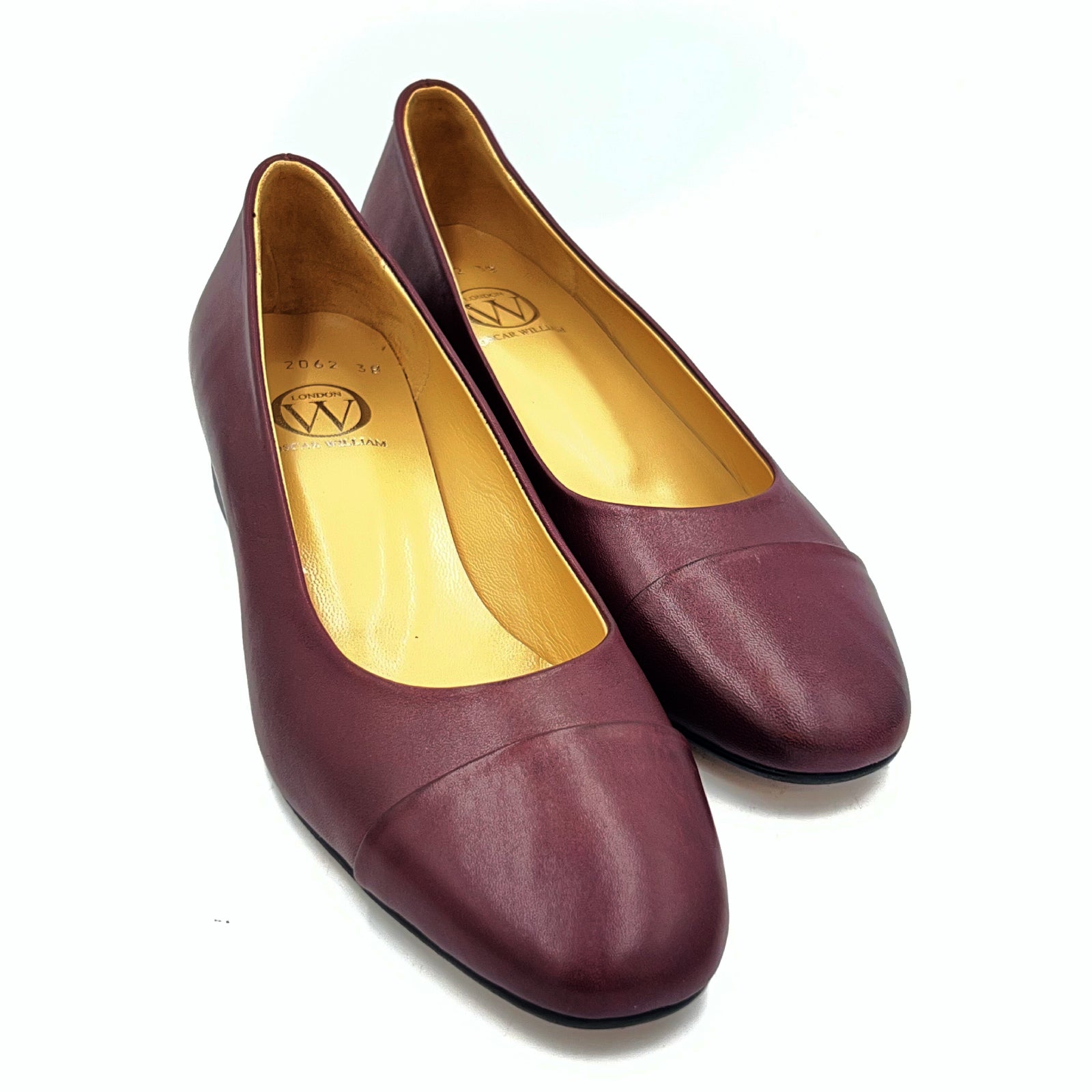 Oscar William Maroon Leather Pumps – Leather Sole