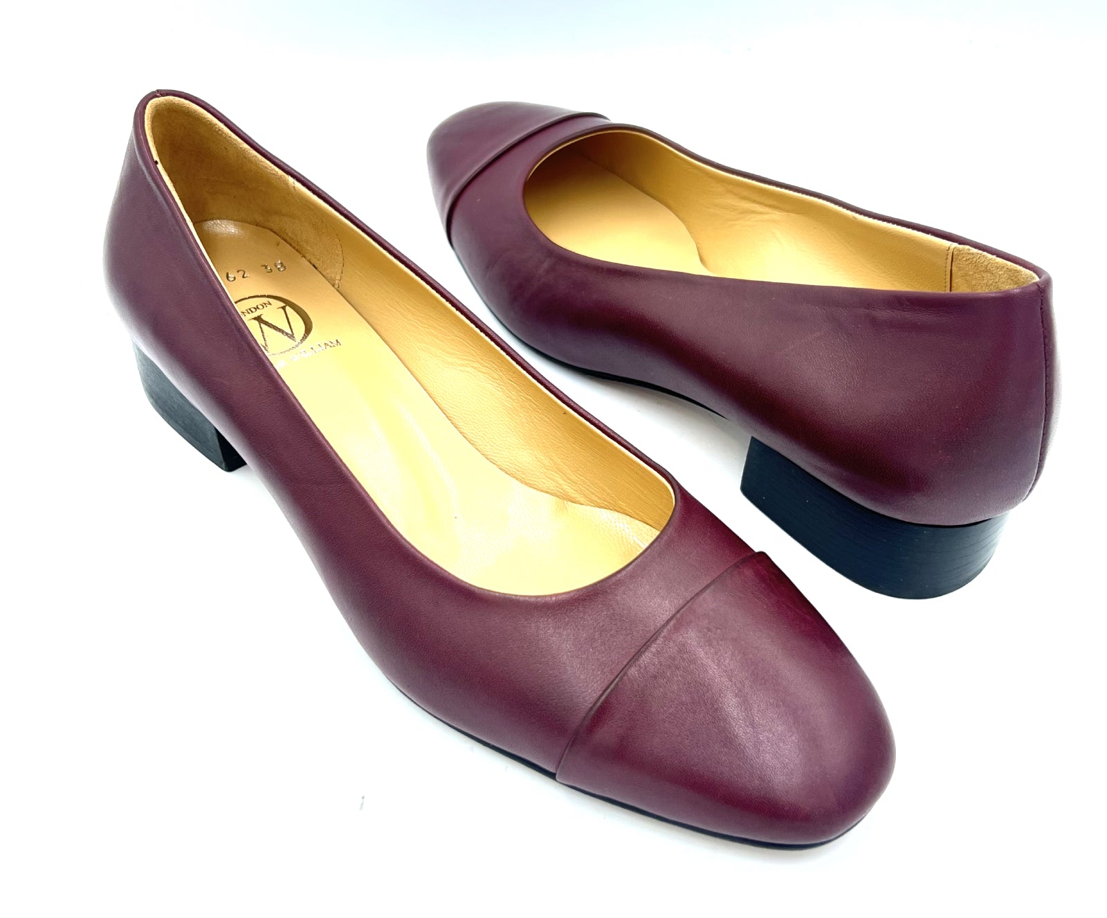 Oscar William Maroon Leather Pumps – Leather Sole