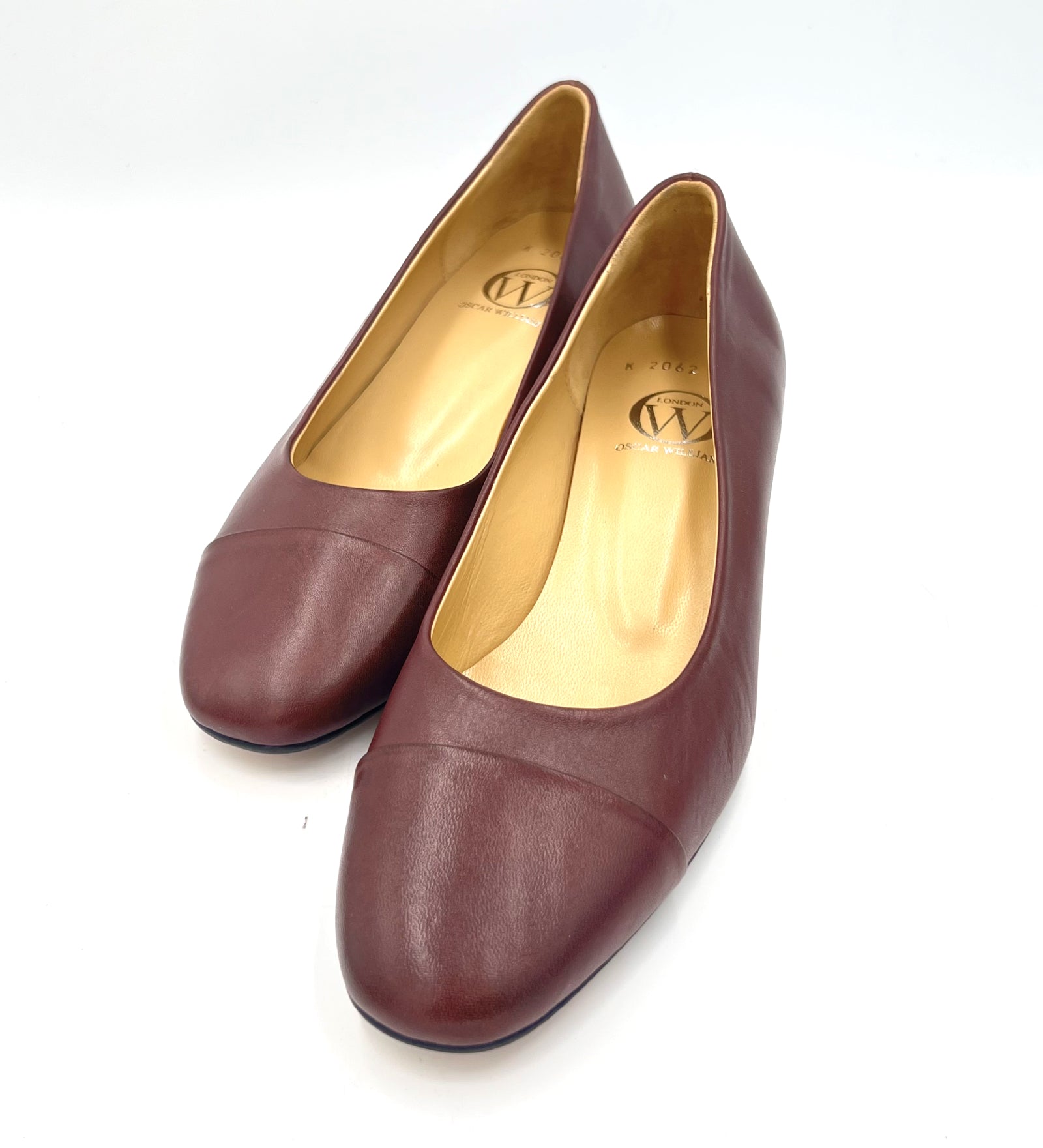 Oscar William Maroon Leather Pumps – Leather Sole