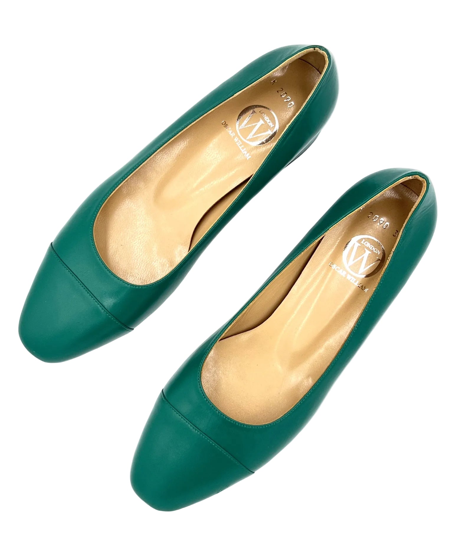 Oscar William Emerald Green Leather Pumps