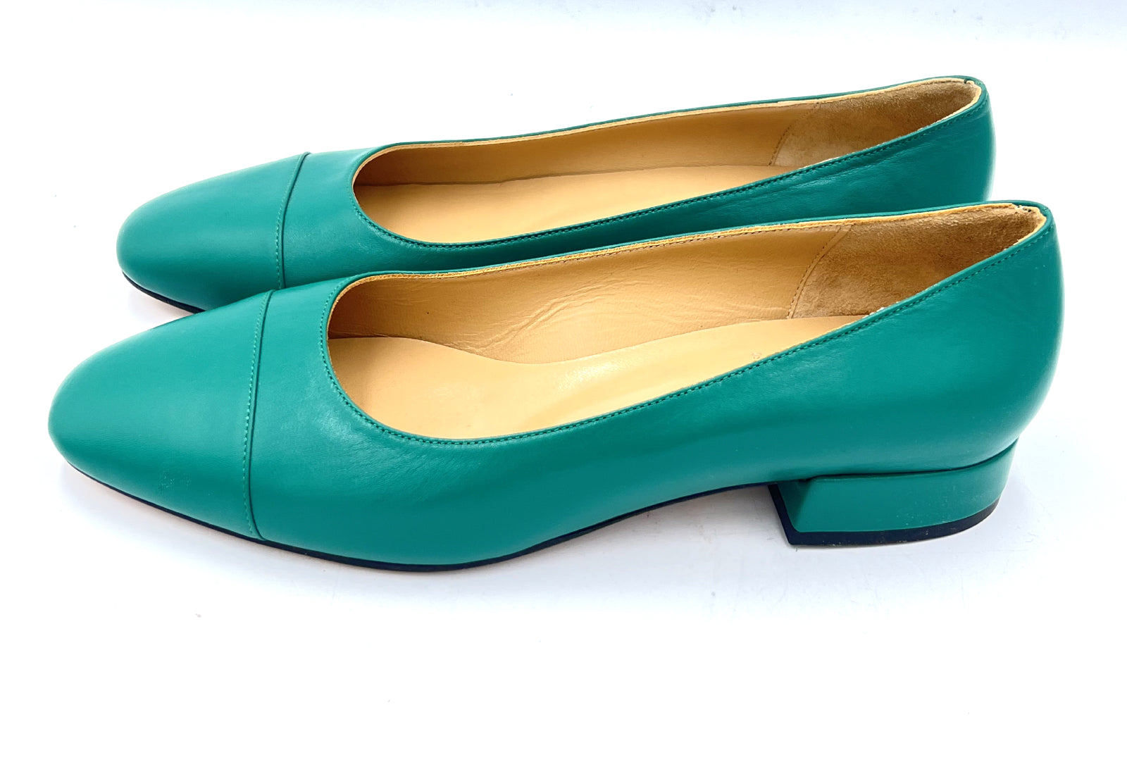 Oscar William Emerald Green Leather Pumps