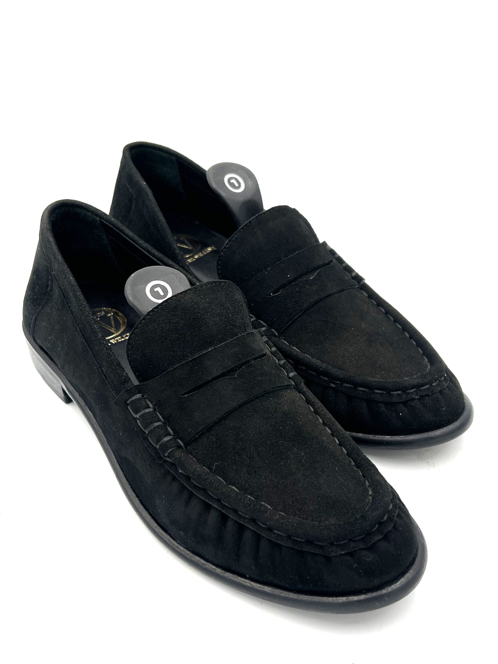 Oscar William Black Suede Penny Loafers
