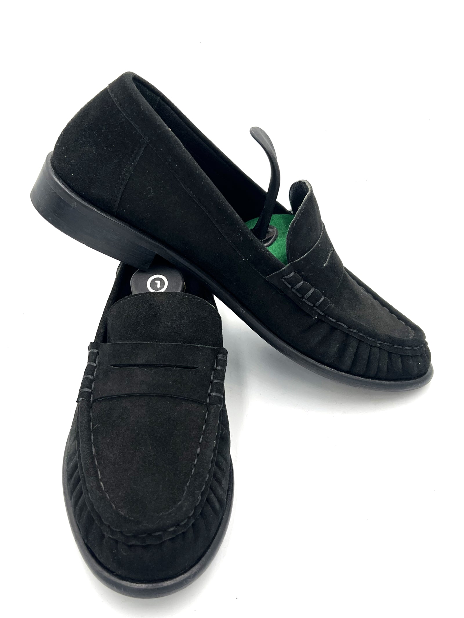 Oscar William Black Suede Penny Loafers