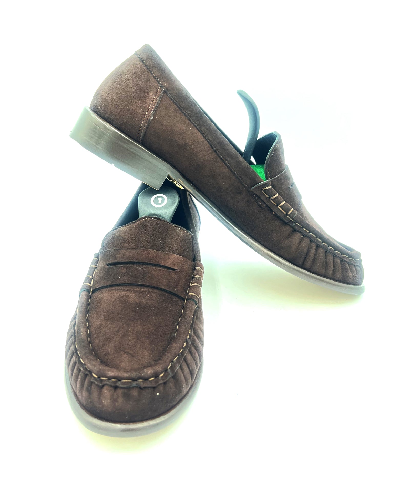 Oscar William Brown Suede Penny Loafers