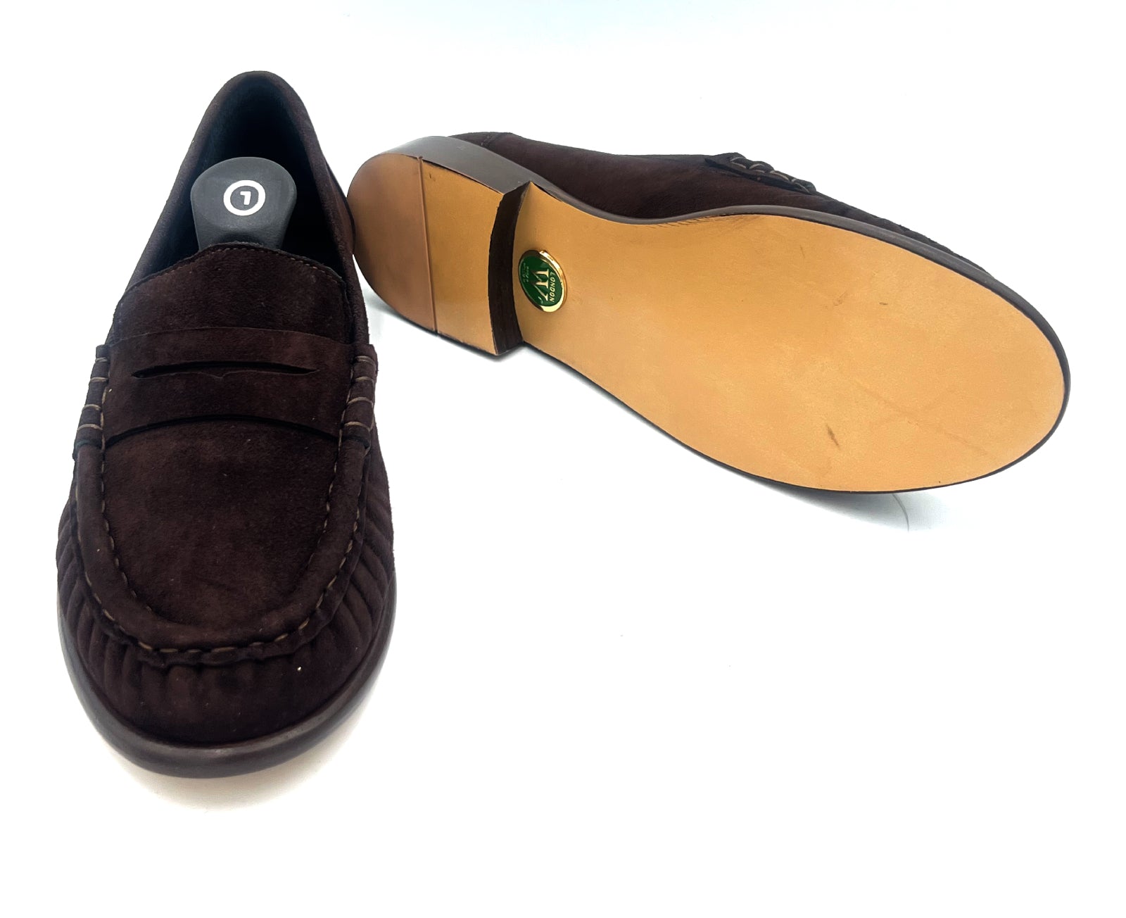 Oscar William Brown Suede Penny Loafers