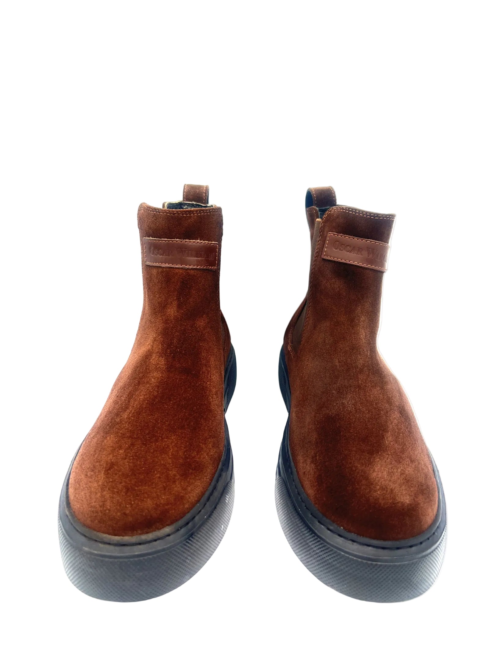 Oscar William Dark Brown Chelsea Boots | Back Zip Leather Boots