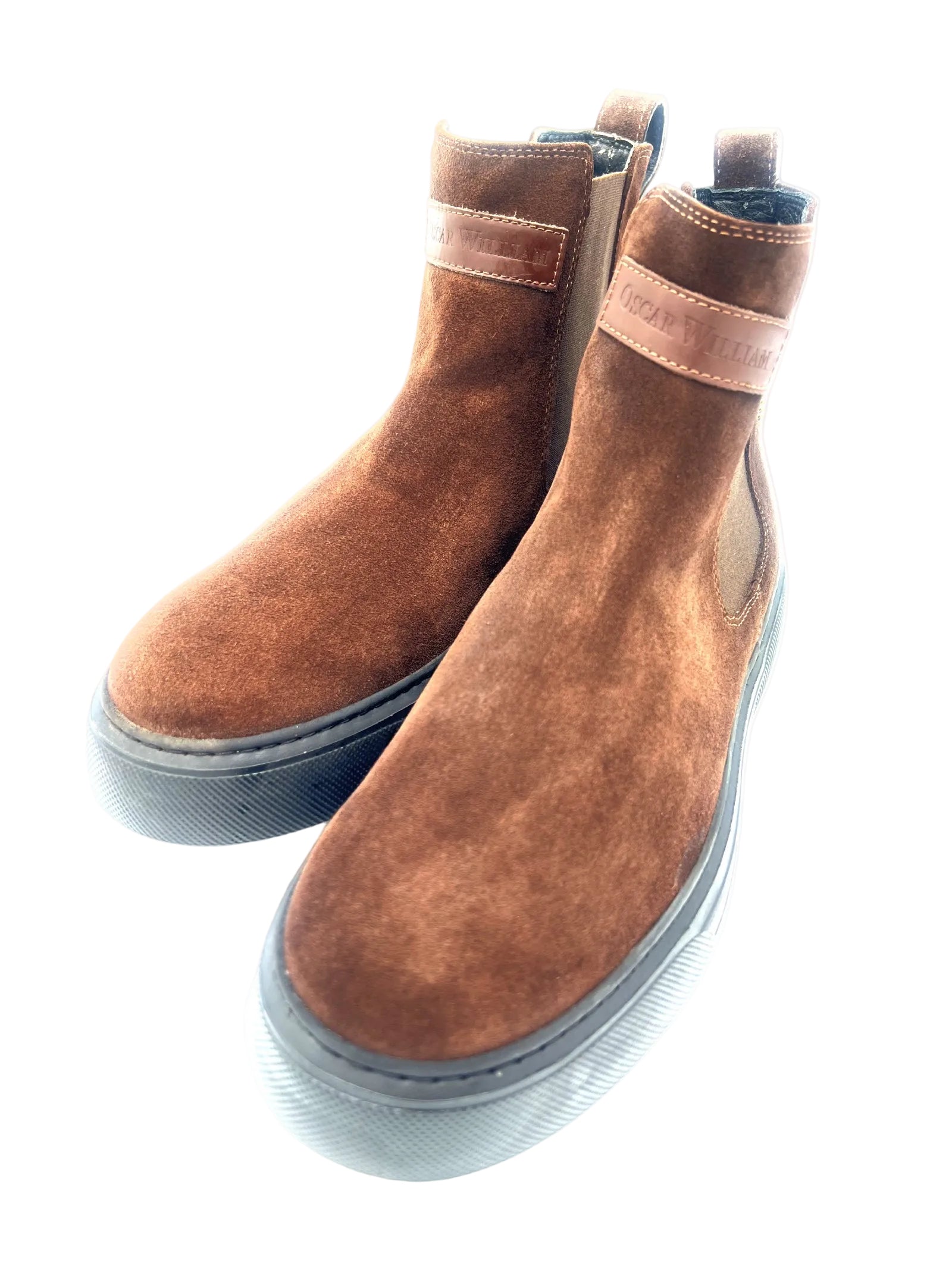 Oscar William Dark Brown Chelsea Boots | Back Zip Leather Boots
