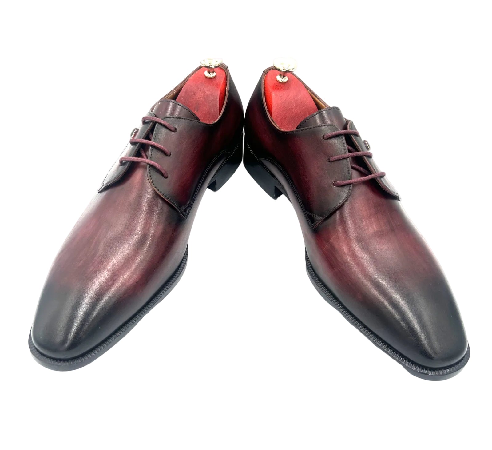 Oscar William Patina Derby – Burgundy / Black | Leather Sole